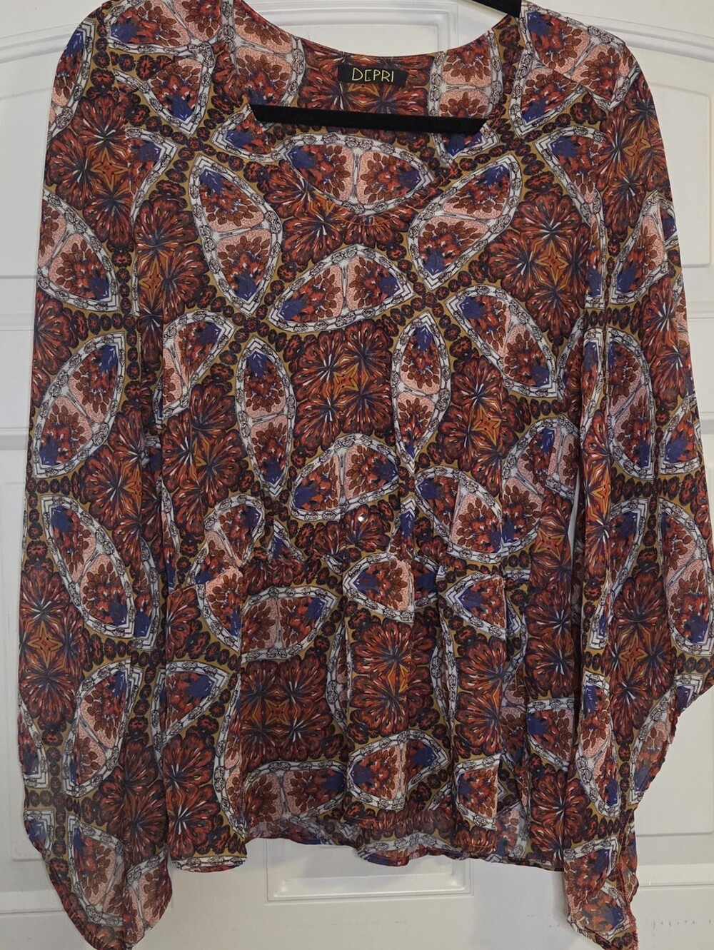 Depri - Women's Printed Boho Blouse in Rust Multi